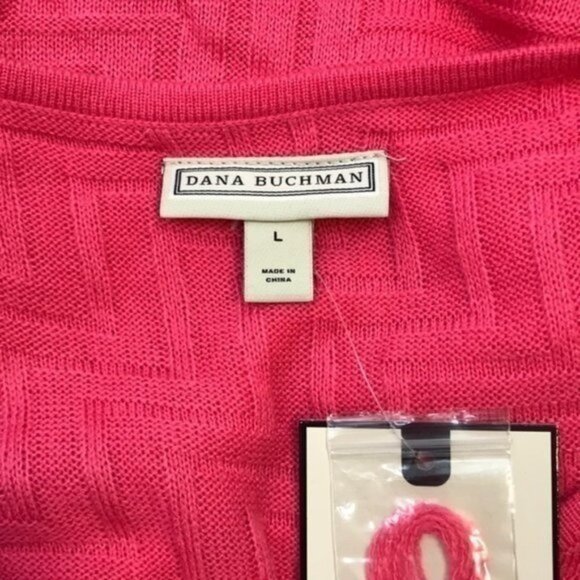Dana Buchman Pink Quarter Sleeve Top Size L - Picture 5 of 5